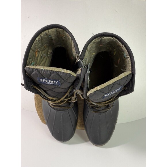 Sperry Boots Womens 10 M Saltwater Quilted Duck Ankle STS94063 Black Waterproof - Picture 15 of 16